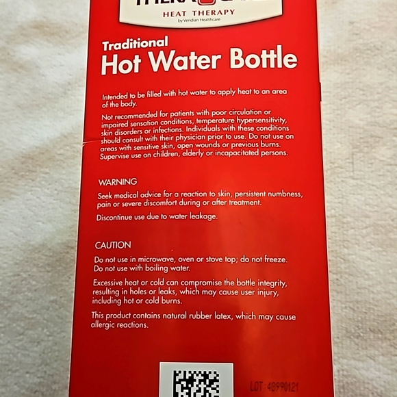 Hot Water Bottle Traditional Rubber Type. New In Box - Picture 4 of 7